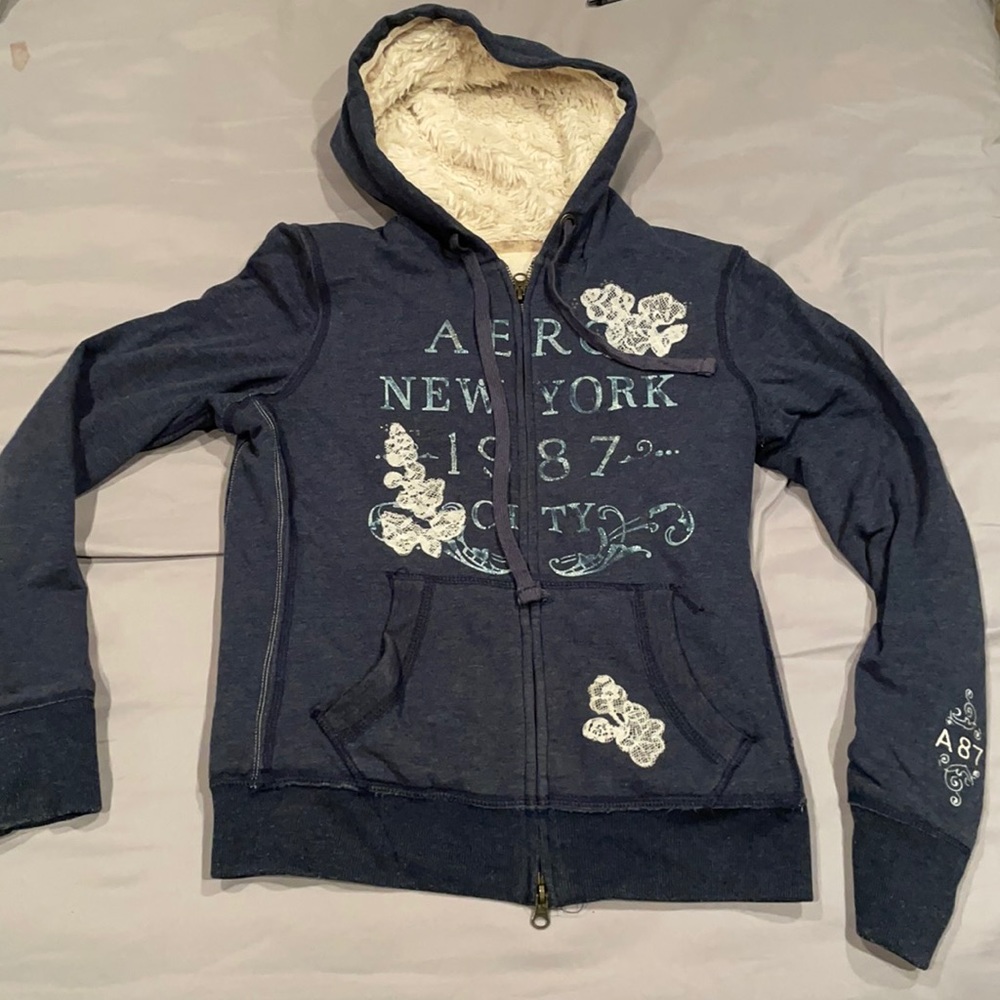 Sherpa navy Aeropostale jacket Size:M